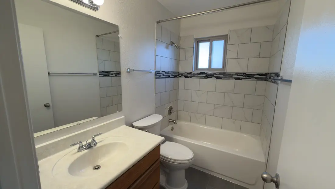 Tub and shower, subway tile